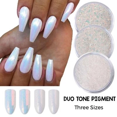 AURORA A+ MEERJUNGFRAU EFFEKT GLITZER NAIL ART PUDER STAUB PIGMENT GLIMMER irisierend DUO TONE