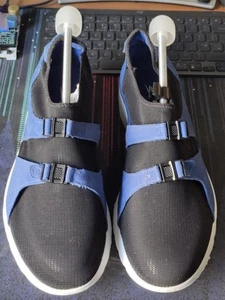 Nike Air Sock Racer Ultra Flyknit Black with Blue Straps Mens Uk 12 Trainers - Picture 1 of 23