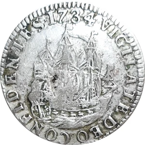 Países Bajos - Gelderland 6 Stuivers 1734 Stuiver Galleon Barco Plata Muy Raro - Imagen 1 de 9