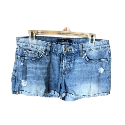 J Brand Womens Patti Distressed Rolled Hem Denim Shorts in Magnetic Wash Size 28 - Image 1 of 4