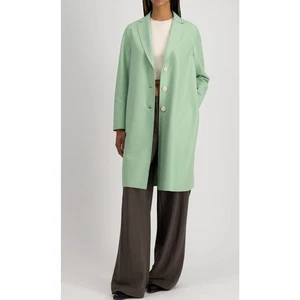 Harris Wharf London Light Pressed Wool Over Coat in Absinthe Green IT 44 M - Picture 1 of 8