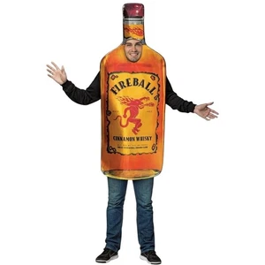 Fireball Zimt Whisky Flasche Erwachsene Unisex Halloween Kostüm Einheitsgröße EUC - Bild 1 von 5