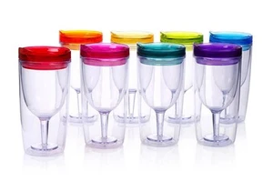 Juego de 8 vasos de copa de vino de playa de verano perfecto ayuda a mantener las bebidas frías - Imagen 1 de 6