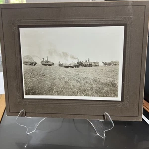 VINTAGE  Steam FARM TRACTOR PHOTO PICTURE Iowa 5 / 7”.  W Frame - Picture 1 of 13