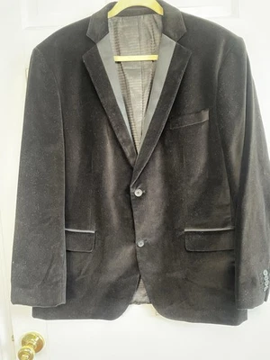 Blazer Marc Anthony XL Negro Terciopelo 2 Botones Chaqueta Deportiva Doble Ventilación  Foto 1 de 4
