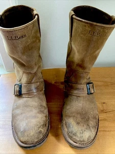 Vintage robuste Herren LLBEAN braune Leder Motorradstiefel mit seitlicher Schnalle Gr: 8 - Bild 1 von 17