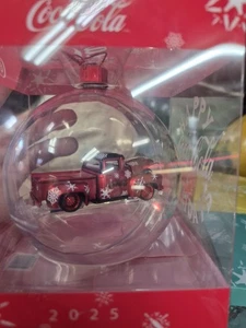 2025 M2 Machines Coca-Cola 1956 Ford F-100 Truck Chase Christmas Ornament - Picture 1 of 2