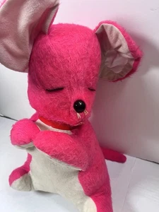 Vintage Moray Toy M Galapo Pink Mouse Plush 18” Stuffed Animal Christmas Mouse - Picture 1 of 16