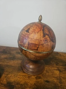 Alter Welt Globus Vintage italienischer Eiskübel - stilvolle Karte drehbar - Bild 1 von 4