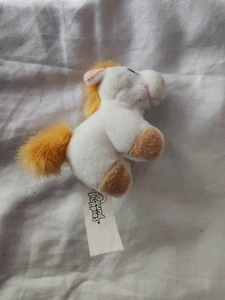 Peluche imbottito vintage anni 90 Galoob mini libbra cuccioli fattoria cavallo bianco pony 3" - Foto 1 di 3