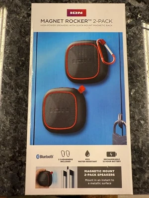 ENORME VENTA ION Audio iSP153 Imán Balancín Portátil Altavoz Bluetooth ¡Paquete de 2!! Foto 1 de 2