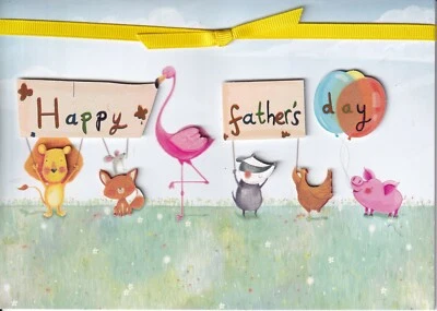 PAPYRUS FATHER'S DAY CARD NIP (MSRP $6.95) ANIMALS CARD (Q23) - Image 1 of 2