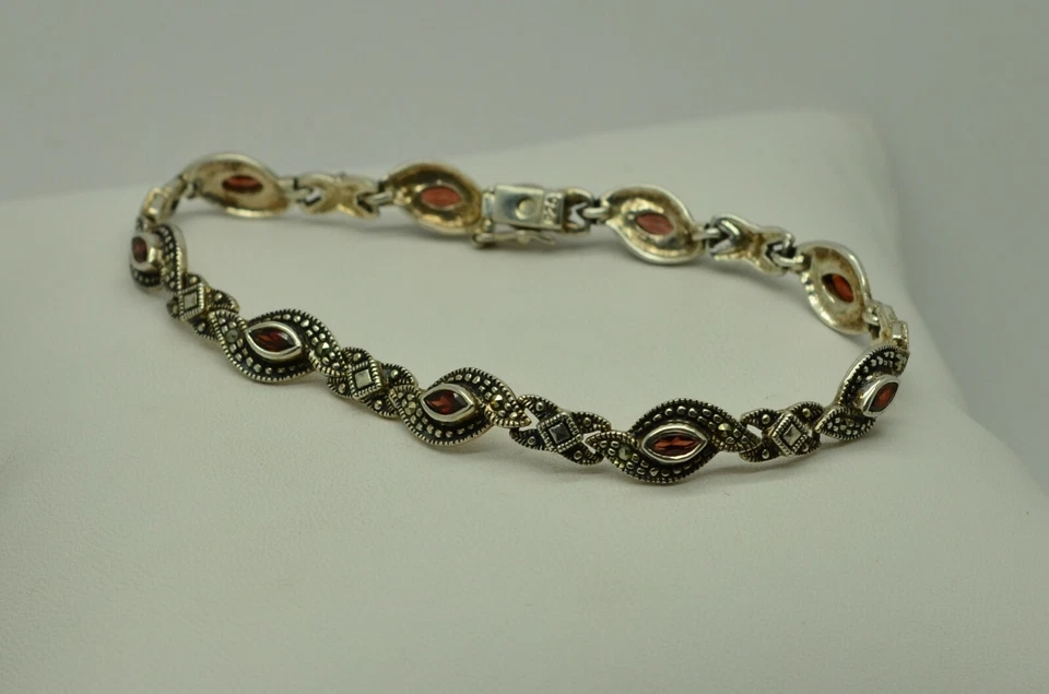 PULSEIRA PRATA ESTERLINA ESTILO FANTASIA CORRENTE LIGADA PEDRA ÂMBAR 7,5" #FMJ961 - Imagem 1 de 3