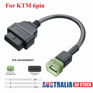 6 Pin to OBD 16 Pin Adapter OBD2 Fault Diagnostic Cable for KTM Connectors Wire - Picture 1 of 12