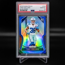 2019 Panini Prizm TONY POLLARD RC Blue SSP PSA 10 Gem Mint #339 Cowboys