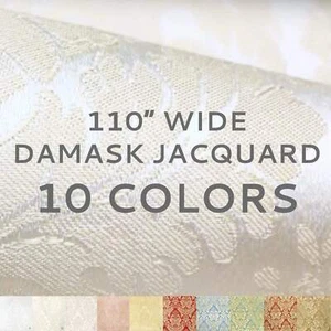10 FARBEN/110 Zoll breiter Damast weicher Glanz Jacquard Stoff - Bild 1 von 37