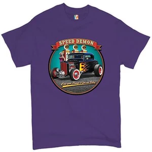 1932 Deuce Speed Demon T-shirt Hot Rod Muscle Car Drag Racing Men's Tee - Picture 1 of 65
