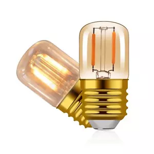Hcnew E26 LED Amber Night Light Bulbs 1W, T28 Mini Edison Lamp 2200K Warm 2 Pack - Picture 1 of 7