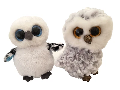 Ty Plush Owls LOT of 2 TySilk SPELLS 2014 & OWLETTE 2017 Beanie Boos Toys 15cm - image 1 of 4