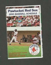 1990 PAWTUCKET RED SOX POCKET SCHEDULE SPONSORED BY DUNKIN' DONUTS