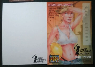 Hard Working Hotties Artist Proof Sketch Card commission by Chamberlain Chadpops - Image 1 of 4