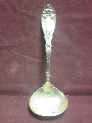 S.L. & G.H. ROGERS  Silver plate Co. VIOLET Silverplate Gravy Ladle 7" - Image 1 of 4