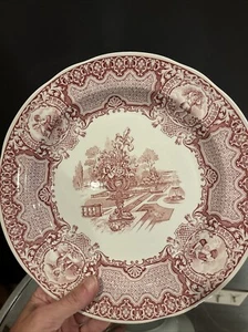 Spode England SEASONS RED JUNE Porcelain Scalloped Red Dinner Plate - Picture 1 of 1