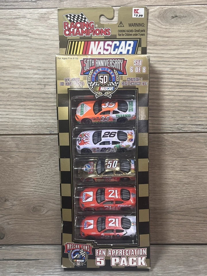 1998 NASCAR Racing Champions 5-Pack 1:64 Scale Diecast Cars Set 6 of 8 IN BOX - Image 1 of 4