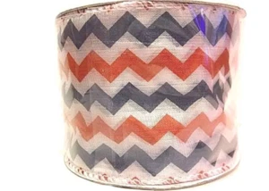 Paquete de 2 cintas con cable Chevron Zig Zag rojo blanco y azul 2,5 de ancho 18 pies - Imagen 1 de 2