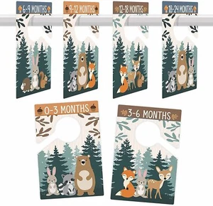 6 Hanger Dividers Baby Closet Size Dividers - Woodland Baby Closet Dividers,... - Picture 1 of 5