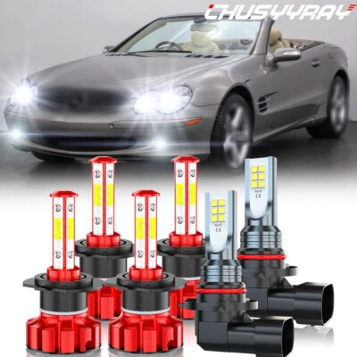 Juego de faros LED blancos + faros antiniebla para Mercedes-Benz SL500 2003-2006 Foto 1 de 4