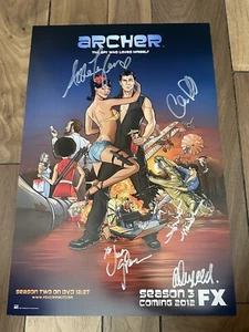 Archer Cast Signed Poster FX SDCC 2011 Judy Greer Amber Nash Chris Parnell - Picture 1 of 1