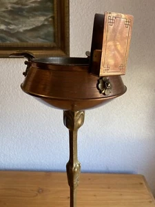 Antiker Jugendstil Aschenbecher Standaschenbecher Art Niveau Messing Um 1900!!! - Bild 1 von 12