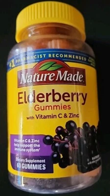 Nature Made Elderberry with Vitamin C & Zinc Raspberry Flavor Exp 10/2026 - Image 1 of 4