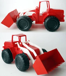 VINTAGE 70's GREEK RED 10" EXCAVATOR PINGON PLASTIC TOY APERGIS? GREECE NEW ! - Picture 1 of 14