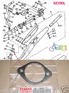 Yamaha RD350YPVS RZ350 TZR250 Exhaust Gasket OEM Muffler Pipe 29L-14643-10 - Foto 1 di 3