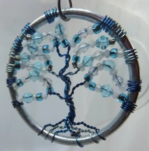 E086 Lebensbaum im 2" Rundring mit 13" Kette - Bild 1 von 3