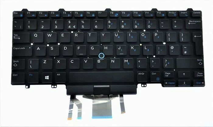 DELL K9V28 Latitude E5450 E5470 5480 E7450 E7470 7480 UK Backlit Keyboard - Image 1 of 1
