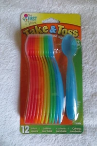The first Years Take & Toss 12 Infant Spoons 4M+ Multi Colors New - Picture 1 of 7