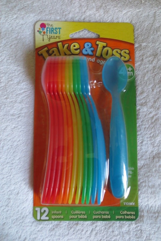 The First Years Take & Toss 12 Infant Spoons 4m Multi Colors