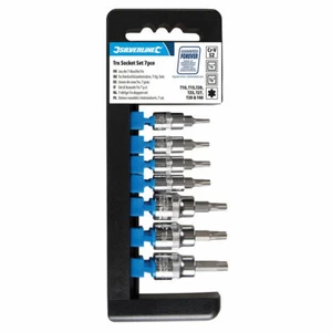 Silverline Torx Star Socket Set 1/4 3/8 Drv 7pce T10 T15 T20 T25 T27 T30 T40 LL - Picture 1 of 1