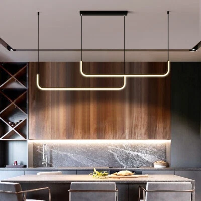 LED Lamp Kitchen Bar Pendant Light Home Ceiling Lights Black Chandelier Lighting - Image 1 of 4