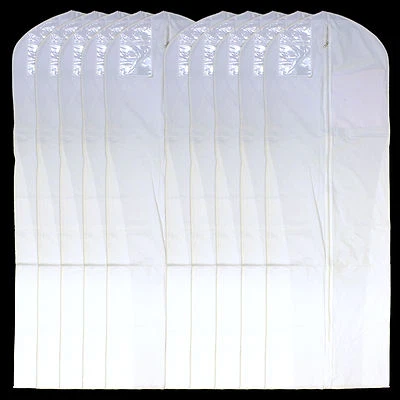 Nuevo 20 PIEZAS LARGO Bolsa de Ropa para Vestido, Abrigo, 72" Blanco Foto 1 de 4