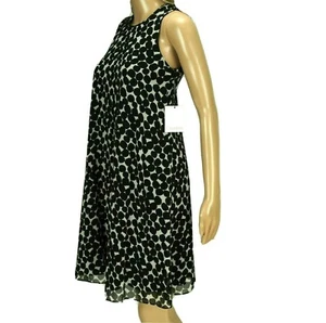 Calvin Klein Sleeveless Sheer Dress Summer Fashion Black Dots Women's Size 6 - Picture 1 of 12