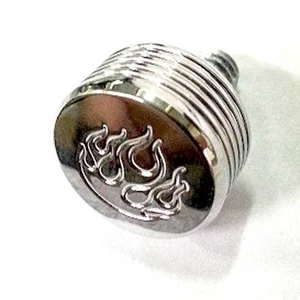 Chrome Flame Snap Cap & Bolt Set for Harley Roadking Softail Sportster Touring - Picture 1 of 4