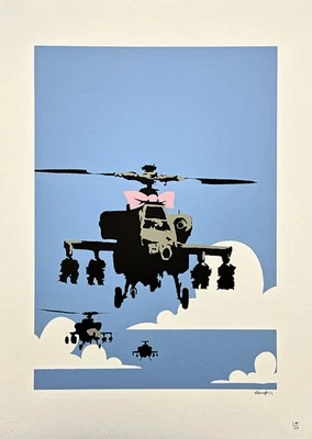 BANKSY - Happy Choppers - Edición numerada 54/150, 50x70 cm (19,7x27,6 pulgadas) Foto 1 de 4