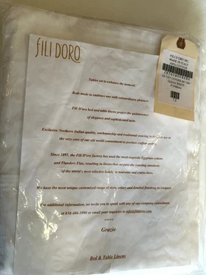 Luxury Fili D'oro Duvet Cover by Gastaldi Full/Queen White Italy NWT - Image 1 of 4