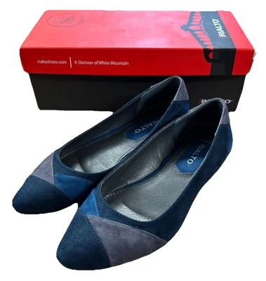 Осенние туфли на плоской подошве Rialto темно-синие размер 7 М | Colorblock с заостренным носком - Изображение 1 из 4