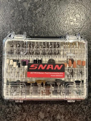 SNAN 357 piece rotary Tool Accessories. Broken Lid Lock & One Missing Tool - Image 1 of 3