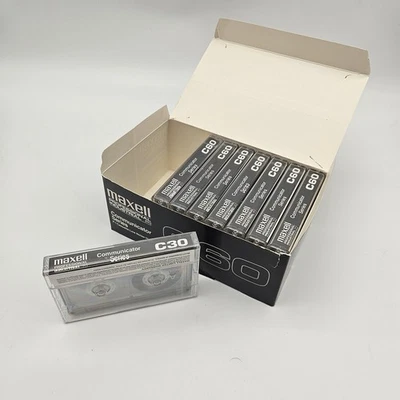 Maxell C60 C30 Cassette Tapes Lot Communicator Series Pro PI Audio 10pcs Box - Image 1 of 4